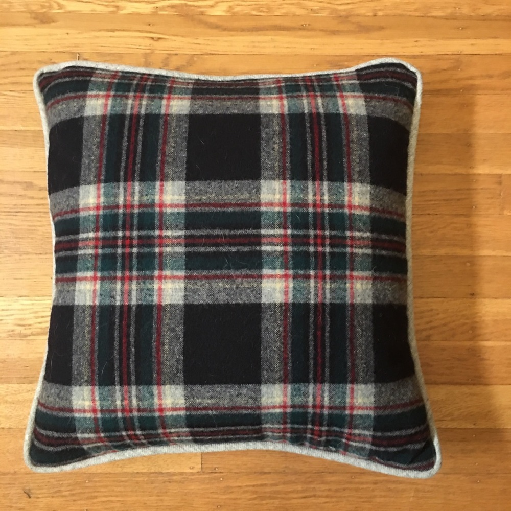 Wool Plaid Throw Pillow